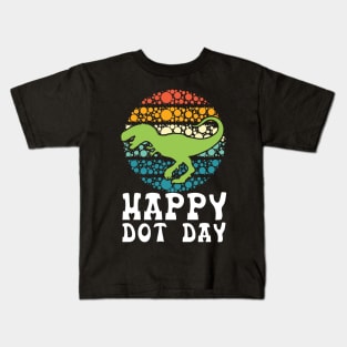 Happy International Dot Day Colorful Polka Dot Dinosaur Boys Kids T-Shirt